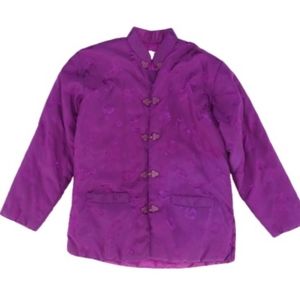 Ladies Purple Jaquard Jacket With Frog Closures  sz L